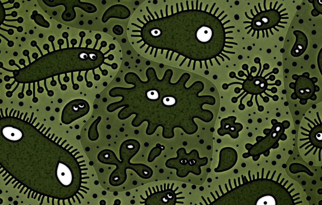 Photo wallpaper art, bacteria, viruses, infusoria