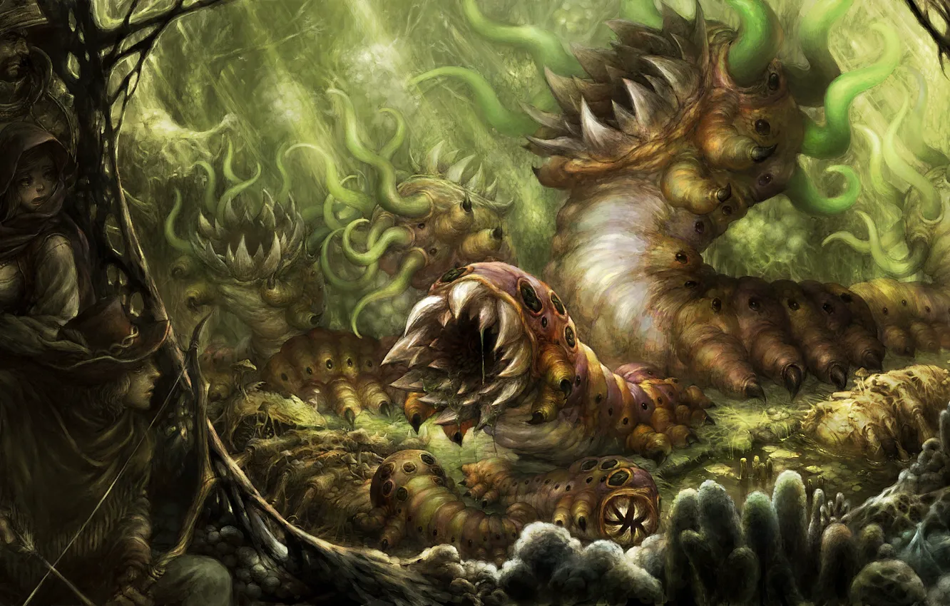 Photo wallpaper worms, Dragon's Crown, Giants