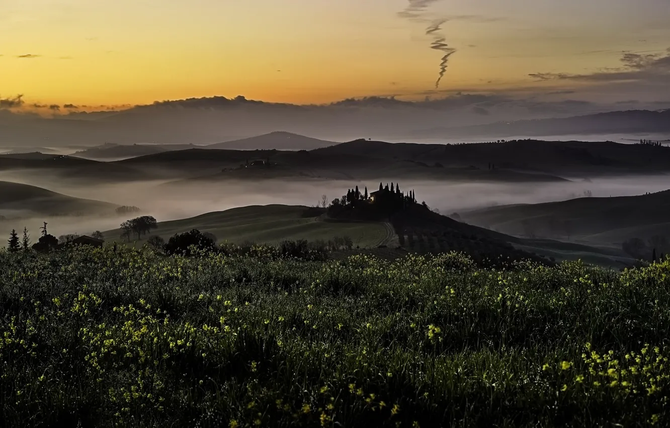 Photo wallpaper Italy, Tuscany, San Quirico d'orcia, Farmhouse Belvedere