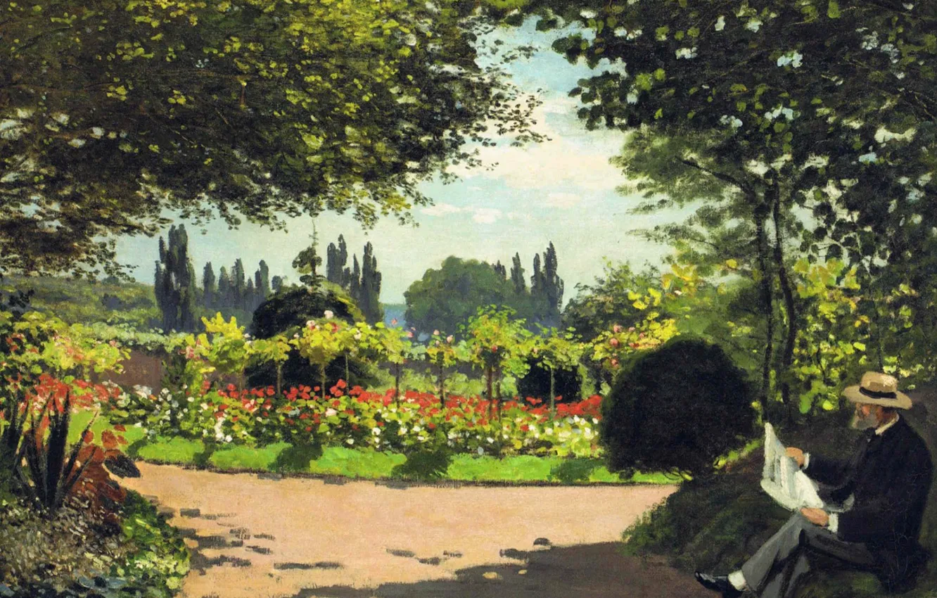 Photo wallpaper Park, stay, picture, garden, Claude Monet