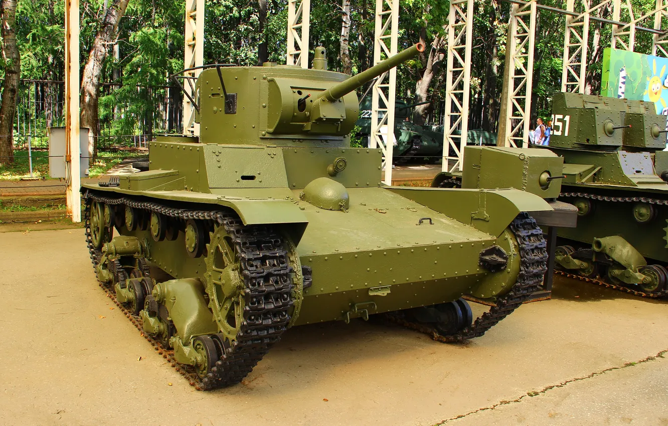 Photo wallpaper Moscow, USSR, Tank, T-26, Poklonnaya Gora, The Museum of G.O.R.A.