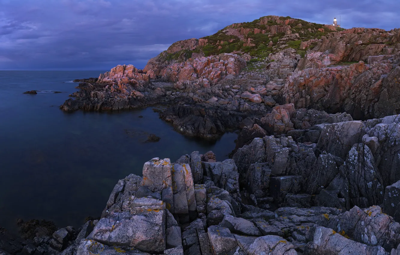 Photo wallpaper waves, sea, ocean, rocks, lighthouse