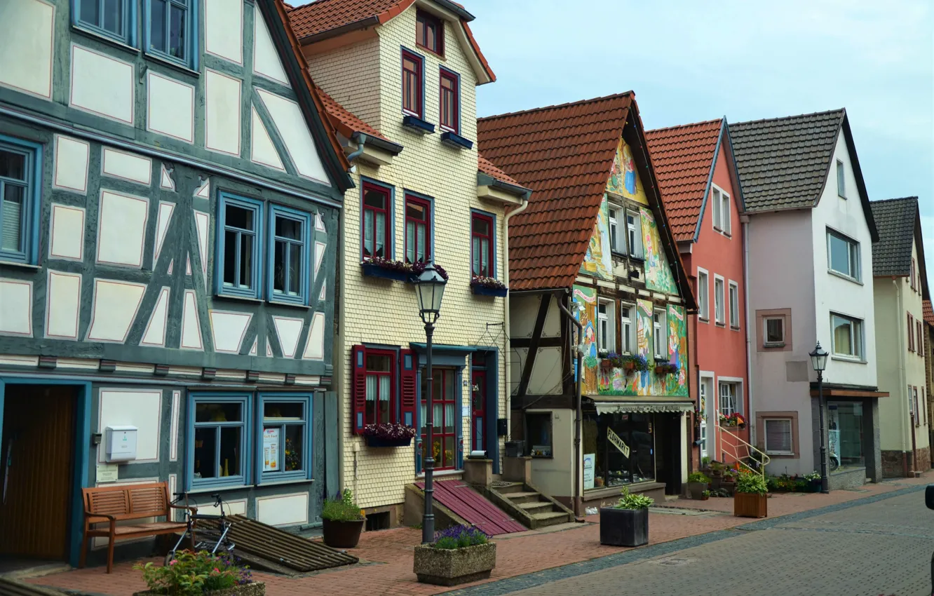 Photo wallpaper the city, street, building, street, Old City