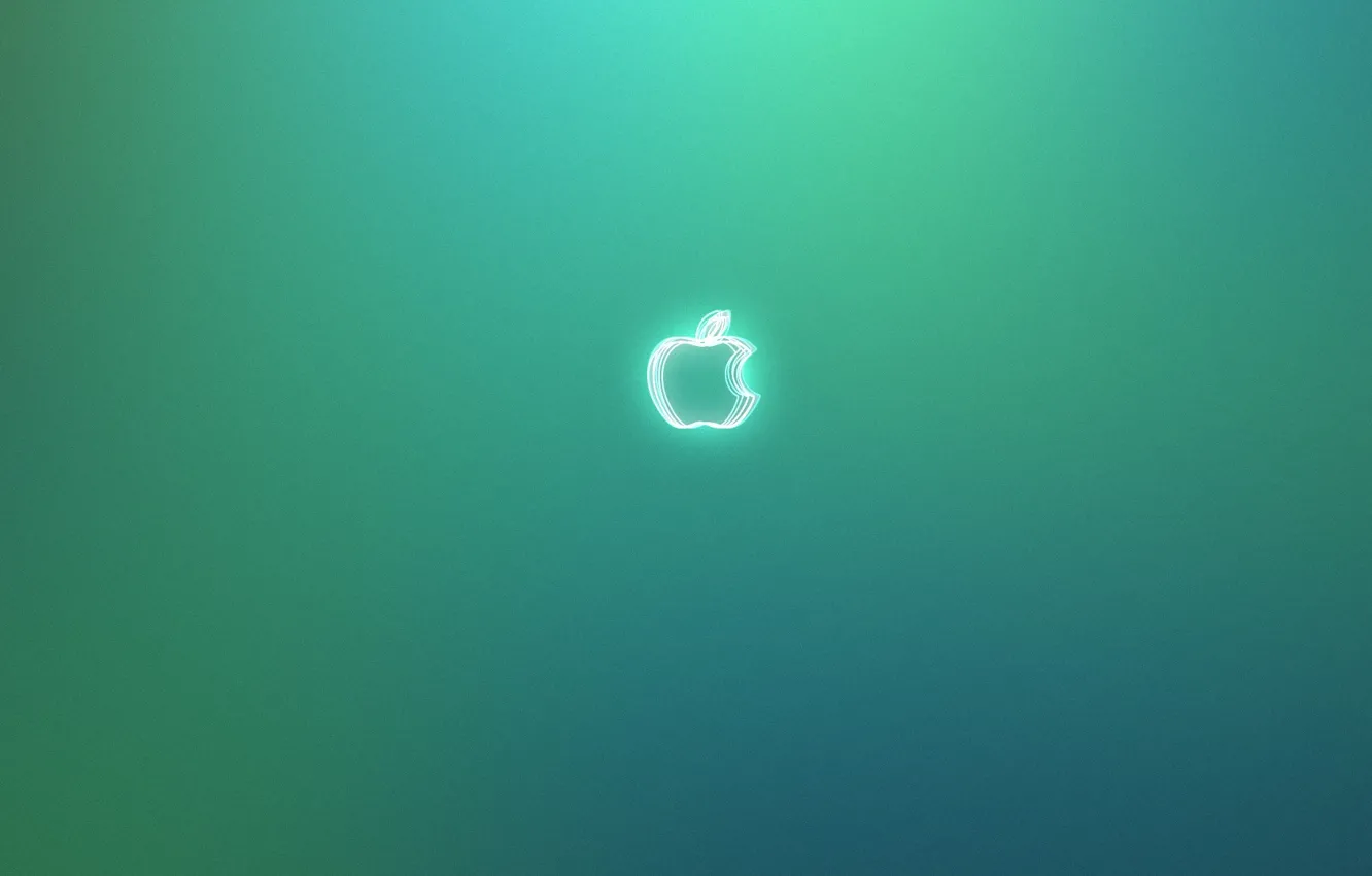 Photo wallpaper apple, Apple, green background