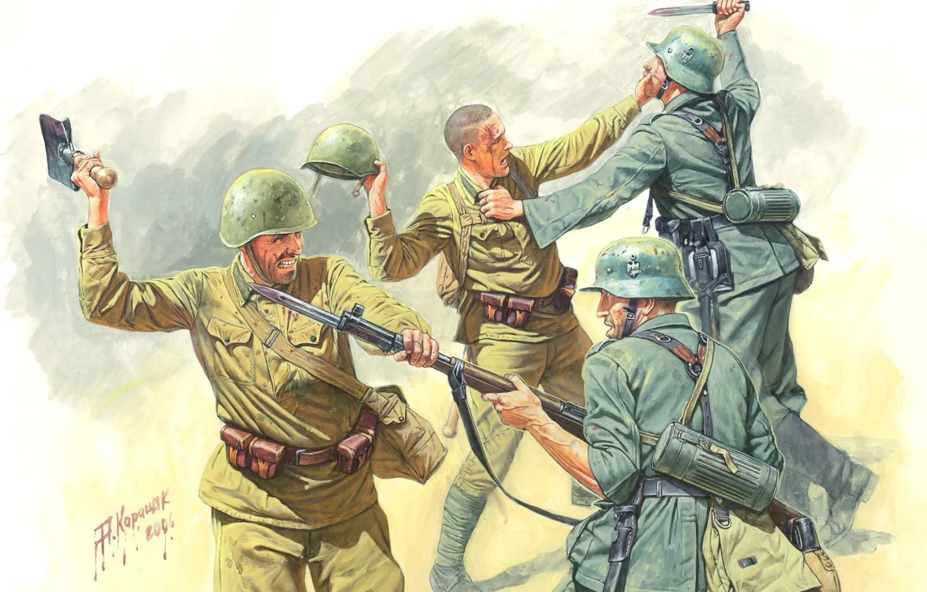 Photo wallpaper figure, art, Victory, German, Soviet, The great Patriotic war, hand to hand combat, Andreikenas