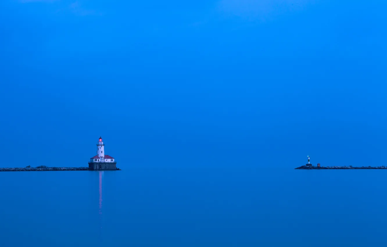 Photo wallpaper sea, the sky, lighthouse, Bay