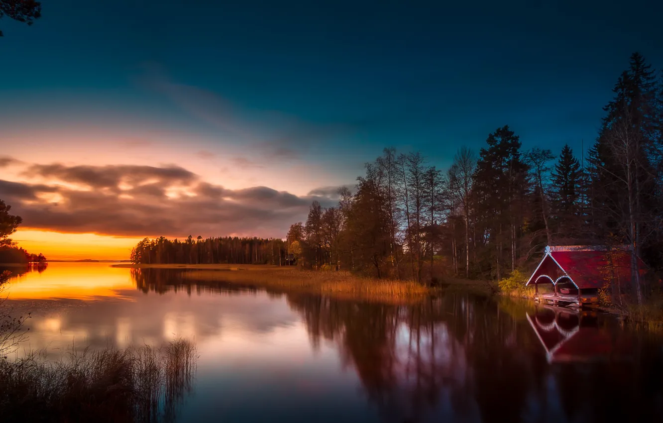 Photo wallpaper Finland, Lake, Lakes