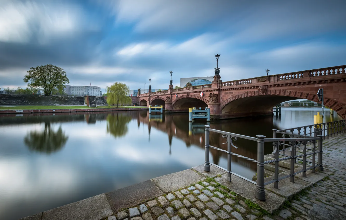 Photo wallpaper bridge, Germany, Berlin, Spree, Moltke bridge