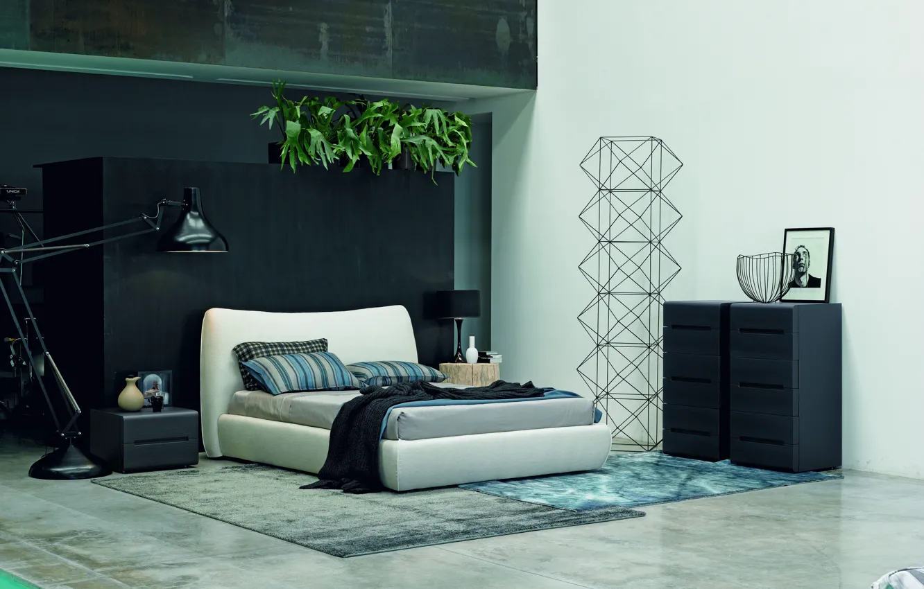 Photo wallpaper design, interior, design, bedroom, modern, bed, modern, bedroom