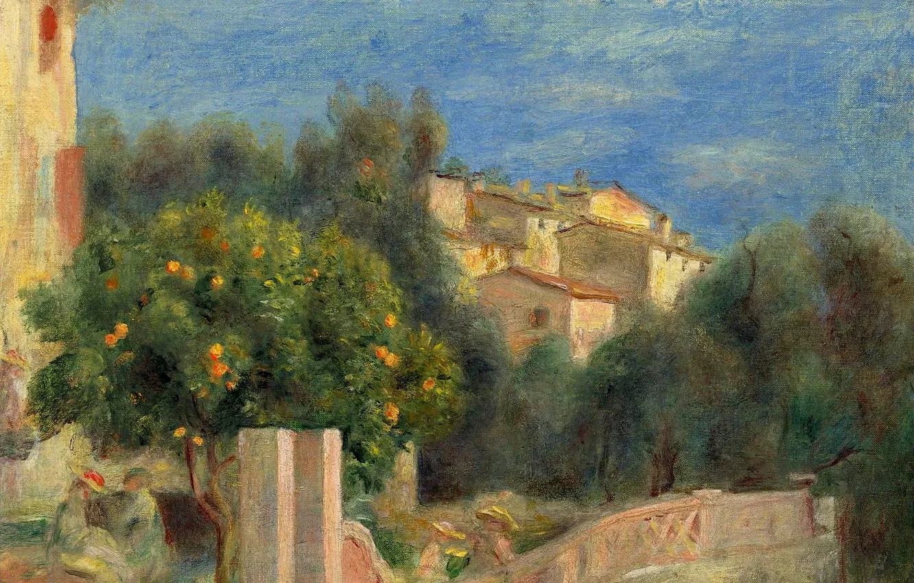 Photo wallpaper landscape, picture, Pierre Auguste Renoir, Pierre Auguste Renoir, Artist's house in Cagnes-Sur-Mer