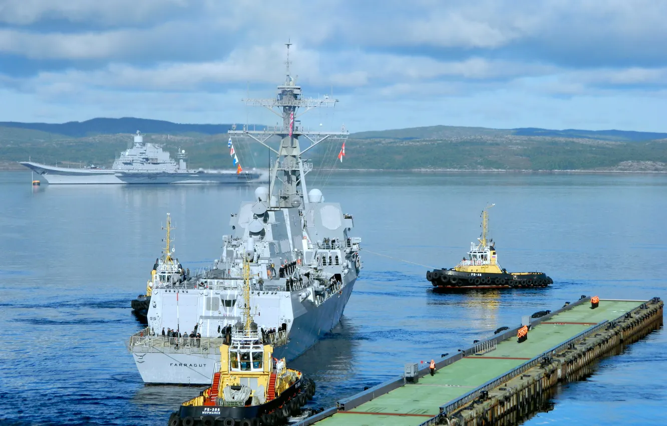Photo wallpaper Severomorsk, Visit, USS Farragut, DDG-99
