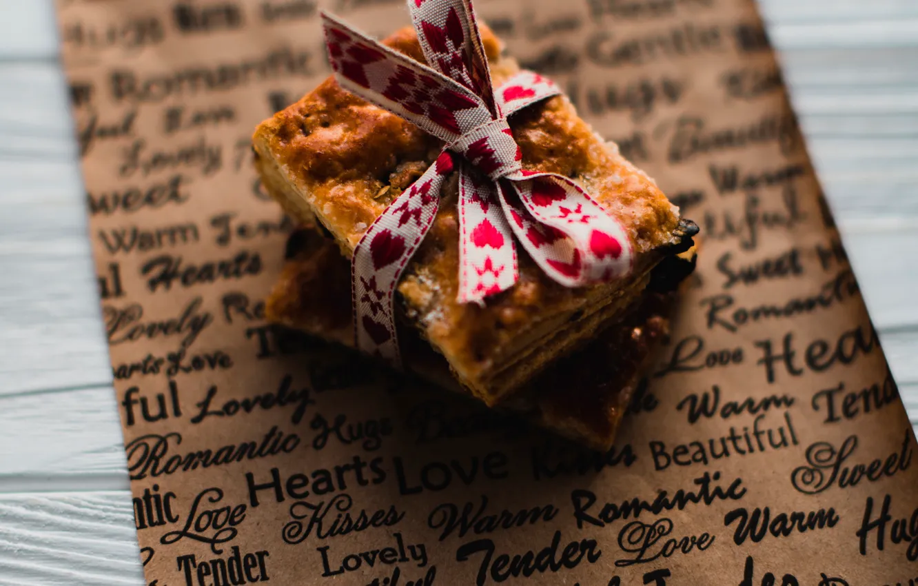 Photo wallpaper cookies, tape, dessert, wood, cookie