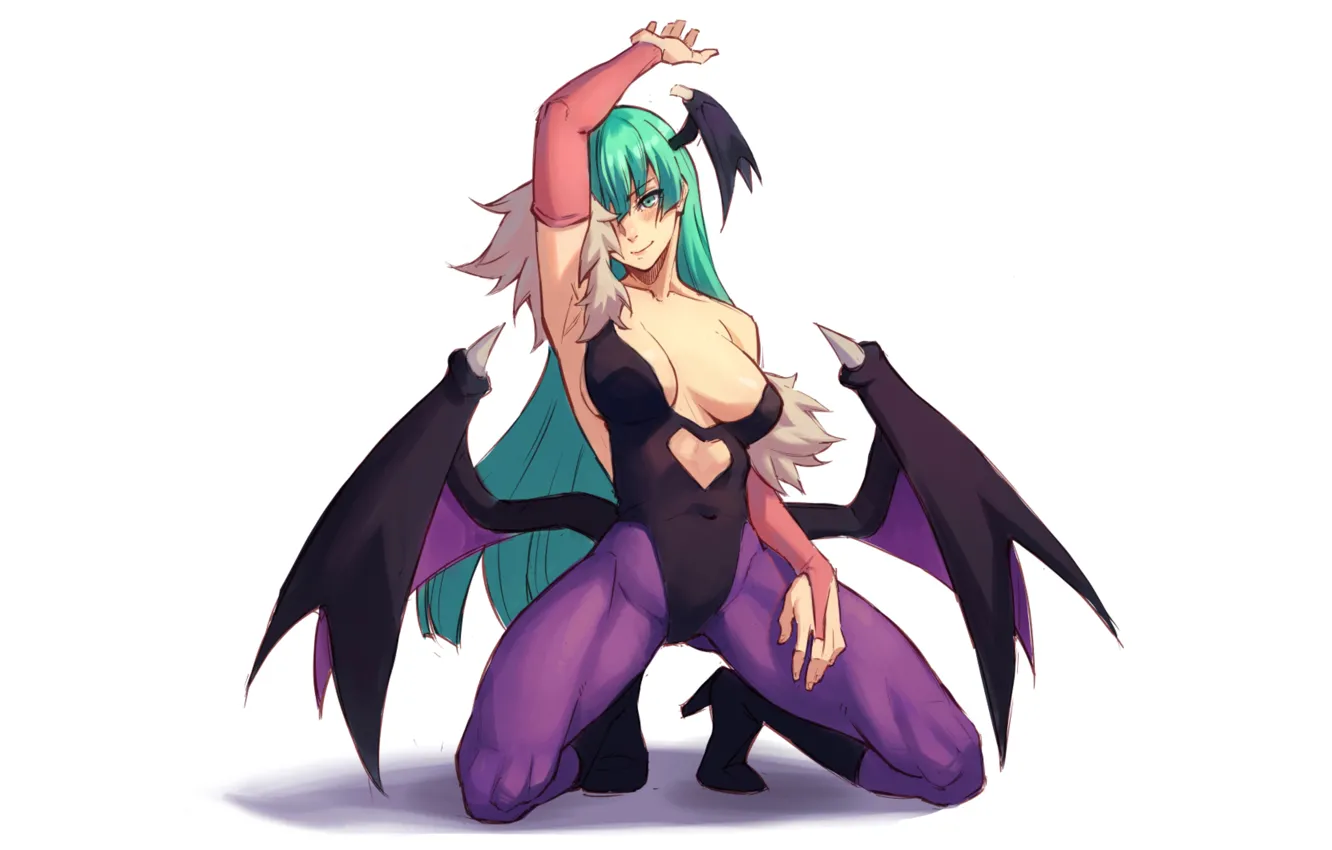 Photo wallpaper girl, hot, sexy, boobs, sexy girl, anime, vampire, morrigan