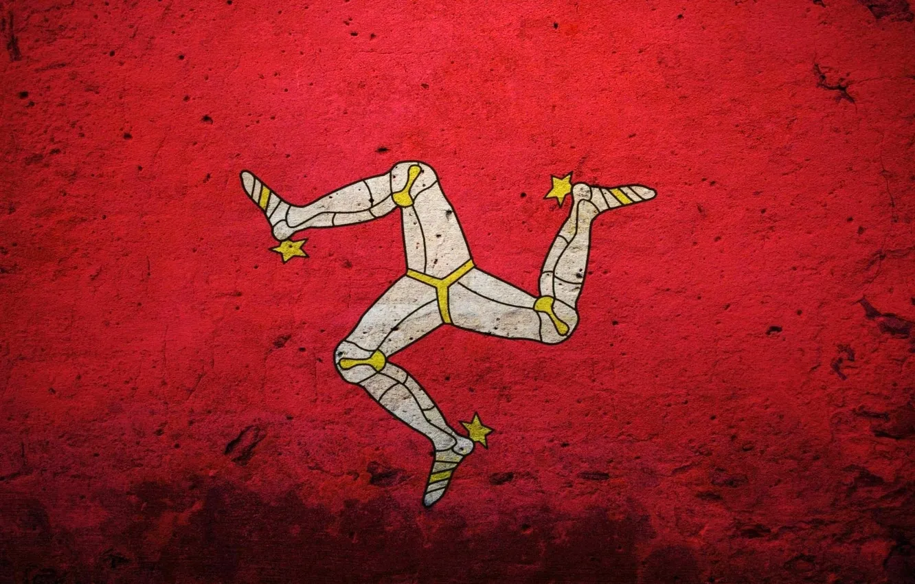 Photo wallpaper England, flag, UK, emblem, coat of arms, Crown dependency of the British crown, triskelion, The …