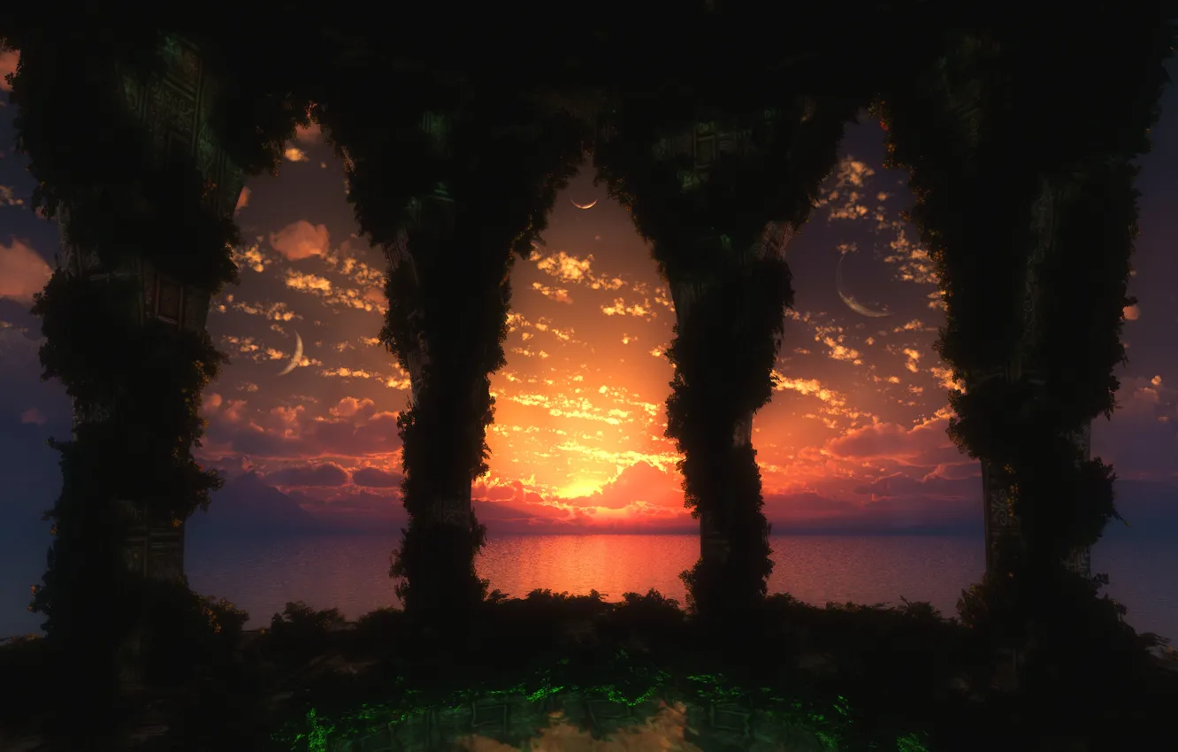 Photo wallpaper sea, Quartet