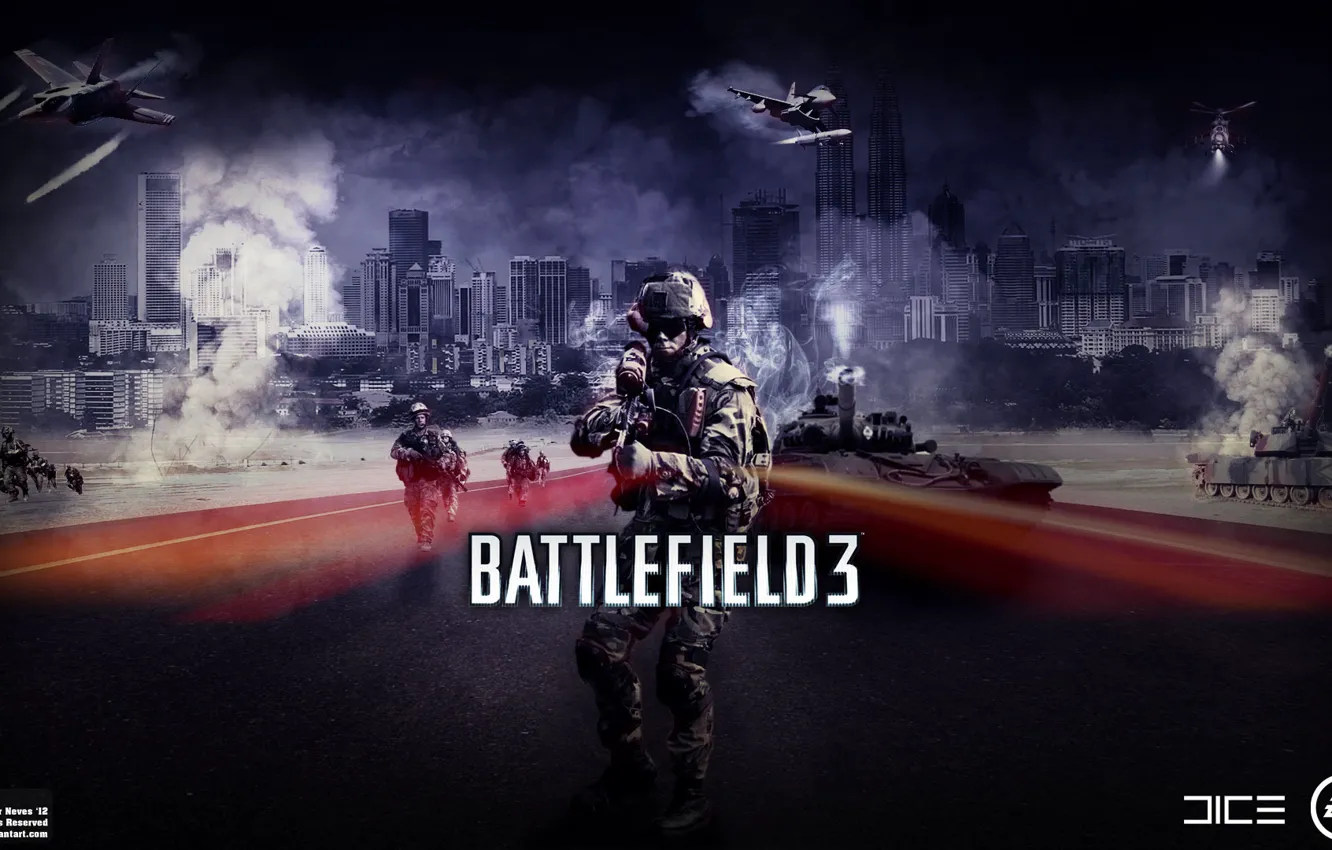 Photo wallpaper war, soldiers, Battlefield 3, DICE