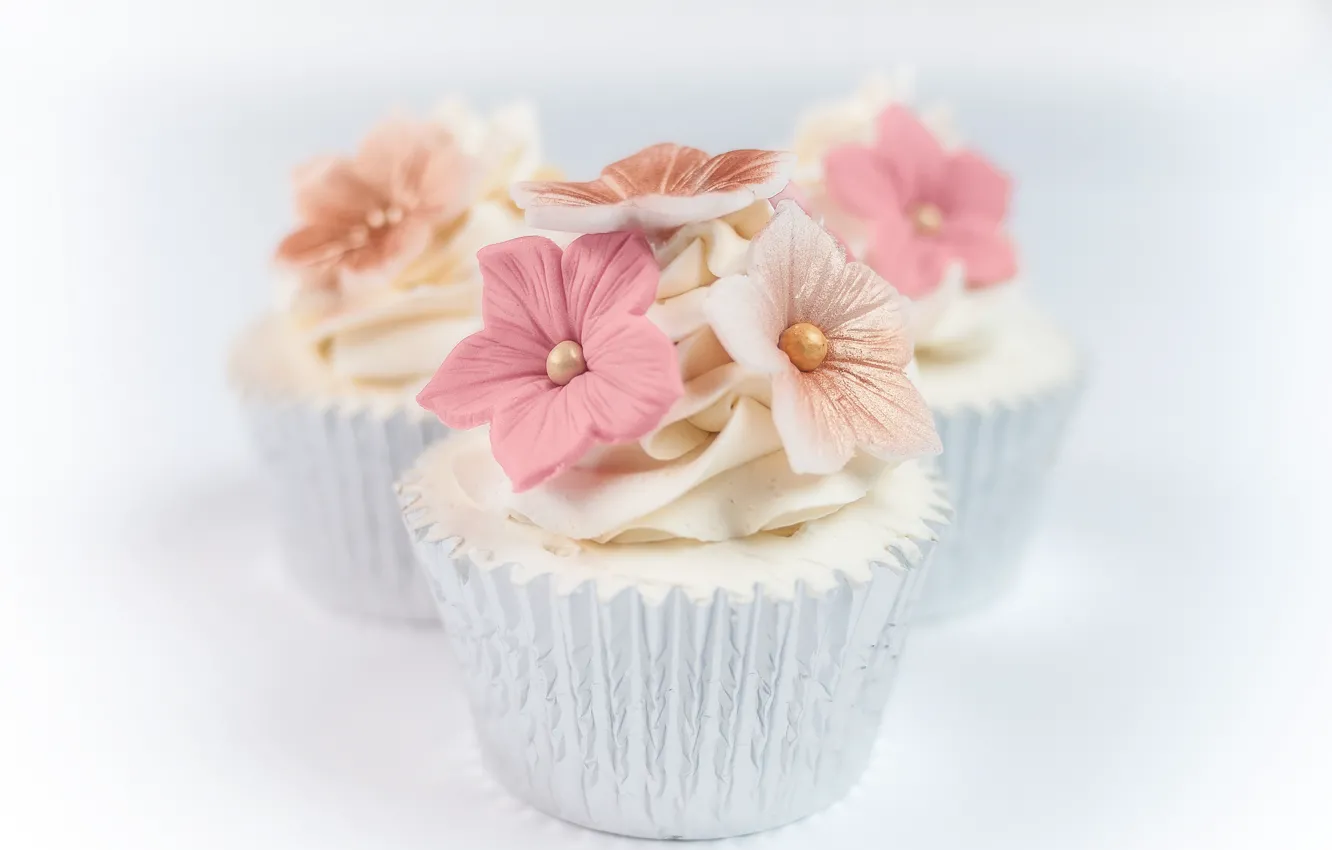 Photo wallpaper decoration, food, cream, sweet, cupcakes