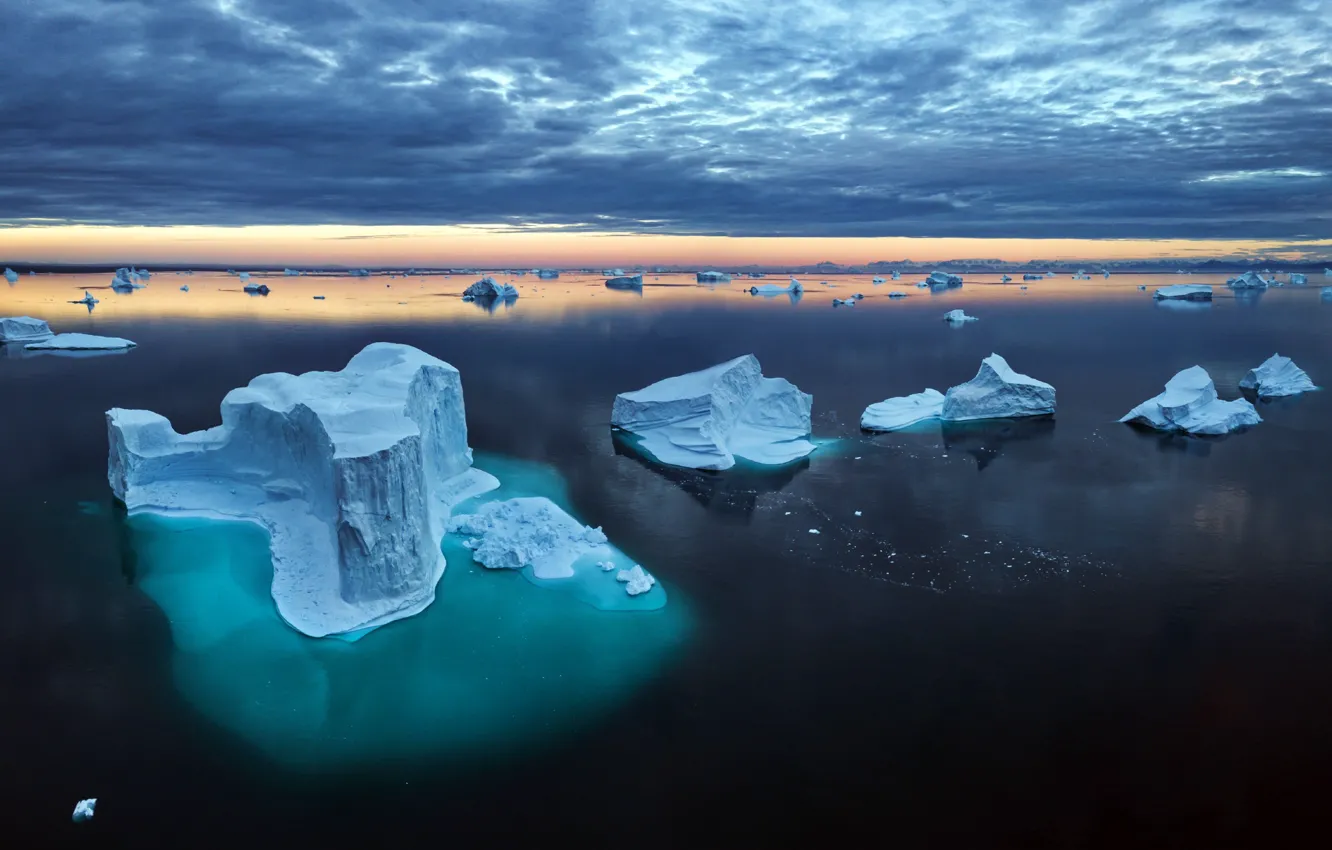 Photo wallpaper ice, sea, the sky