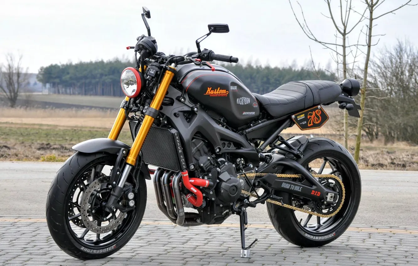 Photo wallpaper black, tuning, motorcycle, is, Yamaha, moto, tuning, custom