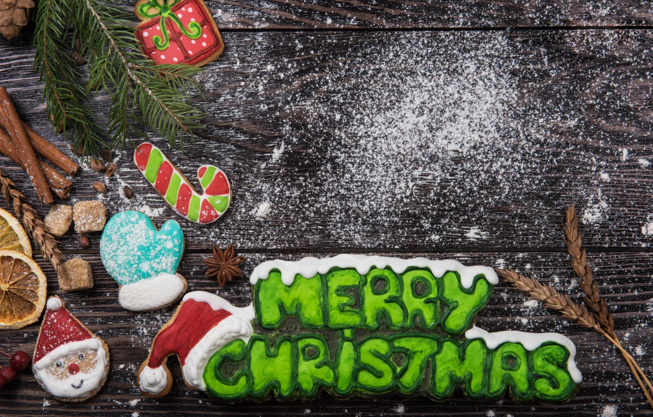 Photo wallpaper holiday, toy, new year, cookies, treat