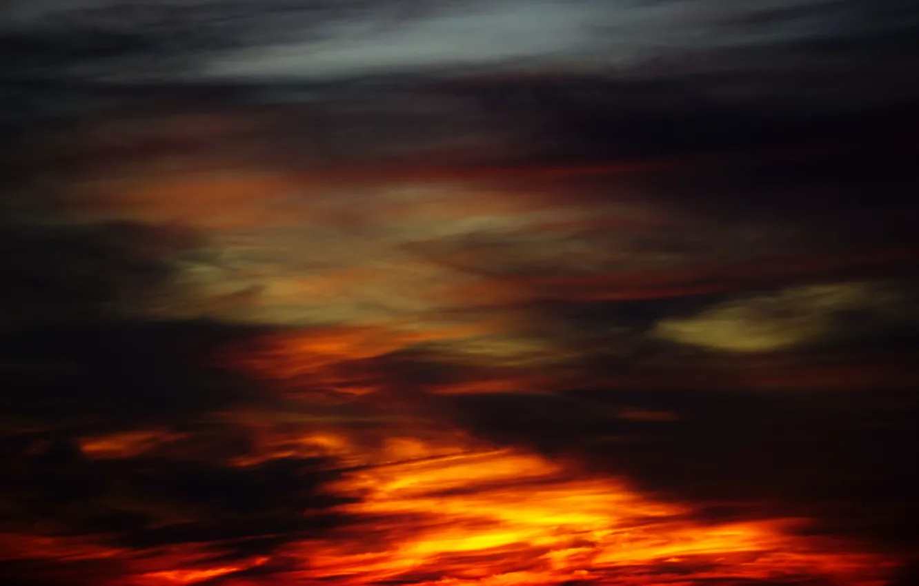 Photo wallpaper light, sky, sunset, autumn, clouds
