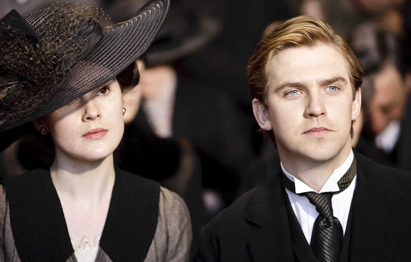 Photo wallpaper actor, the series, drama, characters, Downton Abbey, Michelle Dockery, Mary Crowley, Dan Stevens