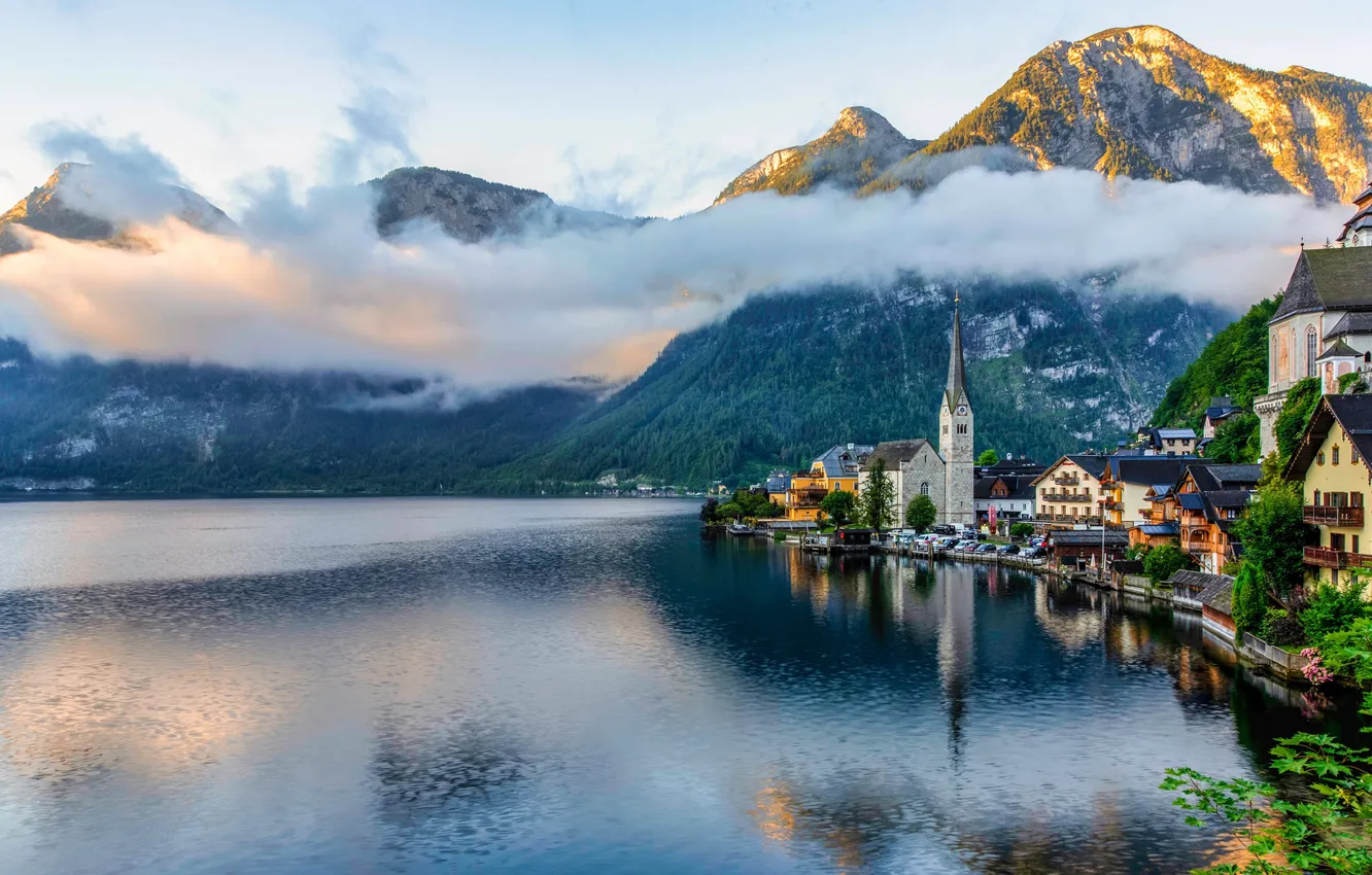 Photo wallpaper mountains, lake, Austria, Austria, Hallstatt