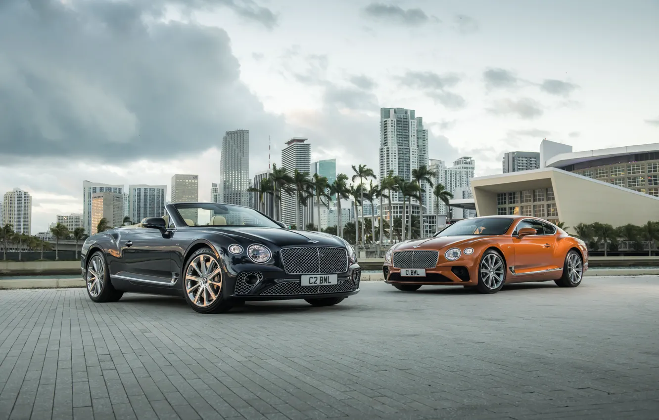 Photo wallpaper machine, building, coupe, Bentley, Continental, convertible, GT V8