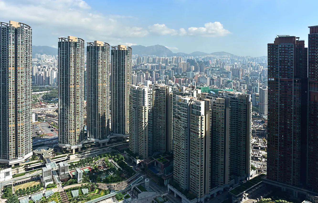 Photo wallpaper Home, Hong Kong, The city, Skyscrapers, China