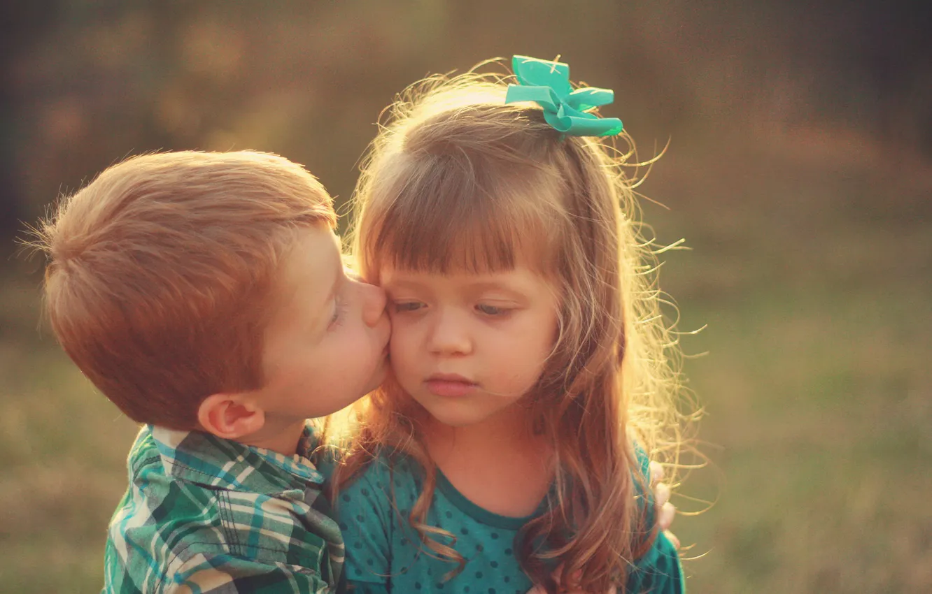 Photo wallpaper the sun, decoration, nature, children, background, mood, Wallpaper, kiss