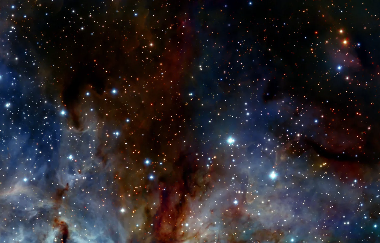 Photo wallpaper Stars, Nebula, RCW 38, Gas Clouds, The Sails, Constellation of Vela, HAWK-I, Starclusters