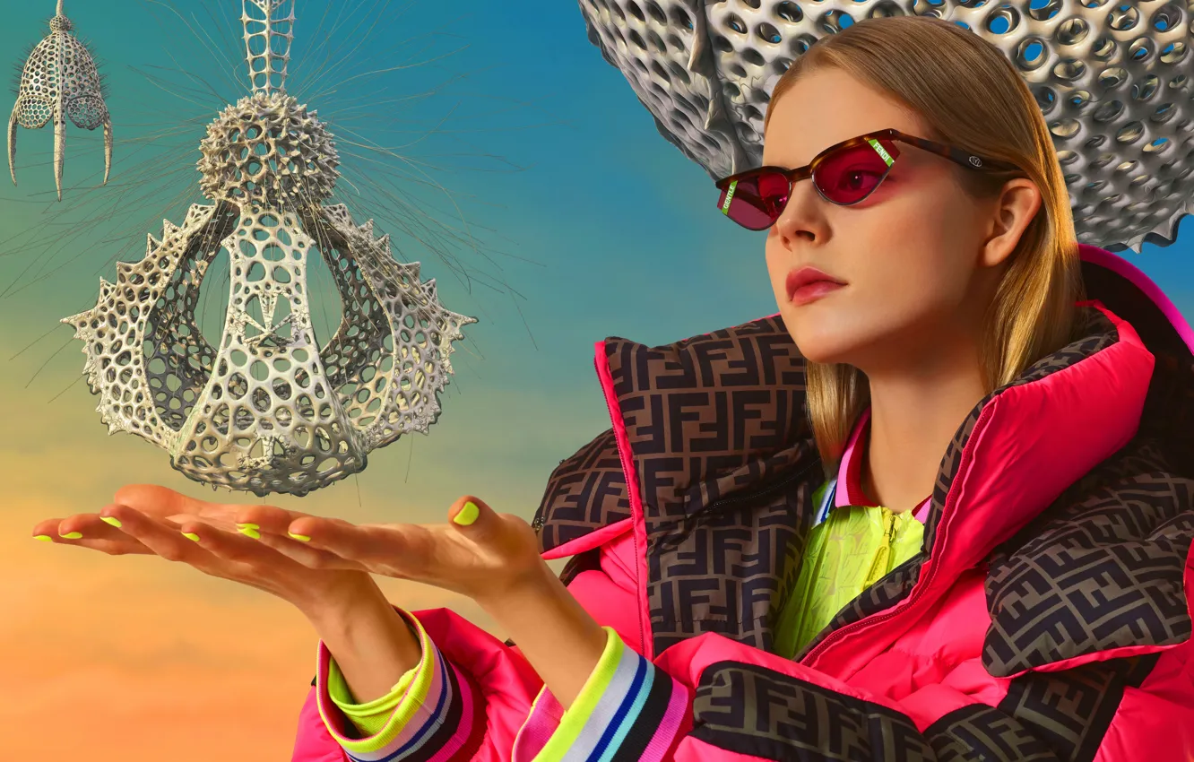 Photo wallpaper Girl, Sunglasses, Fendi, Sunglasses, Capsule collection of glasses, Gentle Monster, Gentle Monster, Eyewear capsule collection