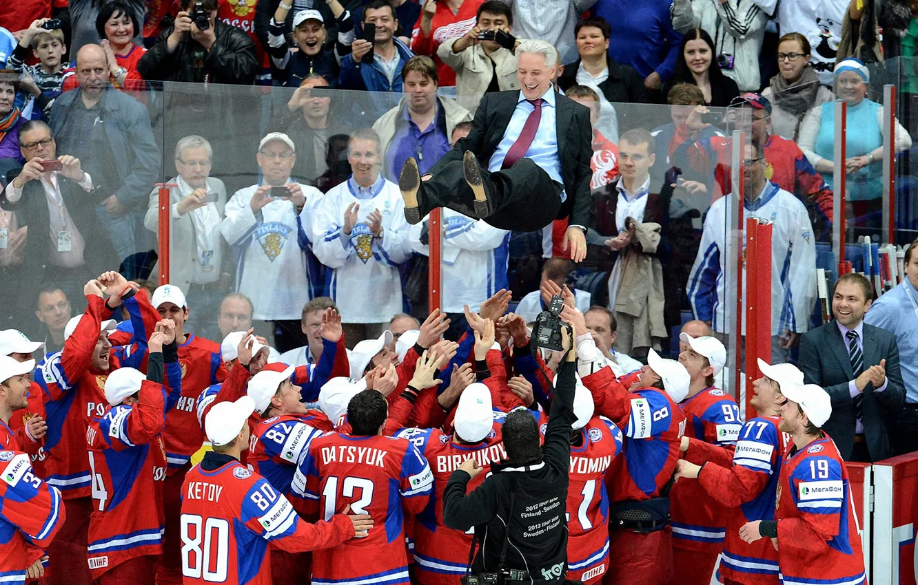 Photo wallpaper world championship 2012, Russia-champion!, Sweden-Finland, the joy team