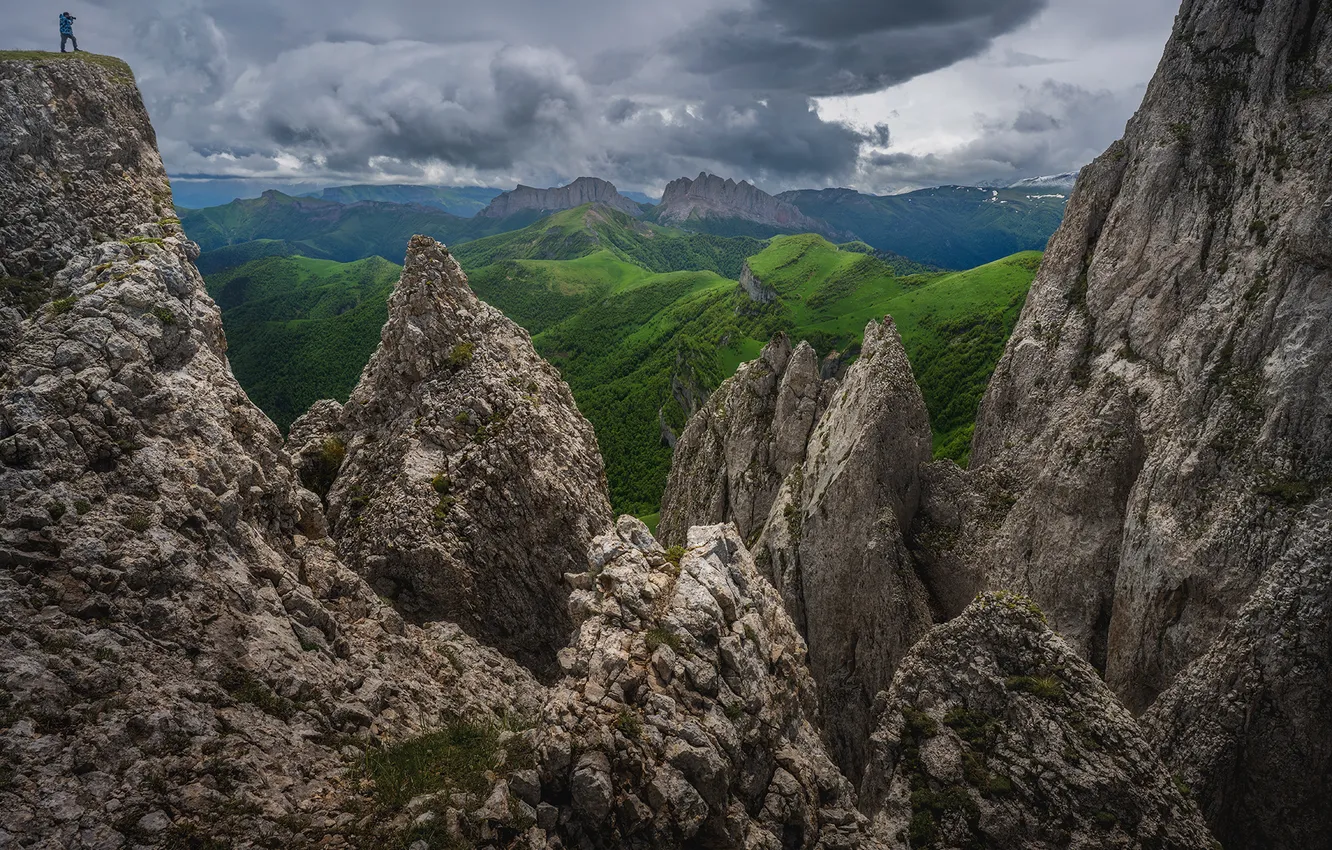 Photo wallpaper clouds, beauty, mountain landscape, Big Thach, the splendor of nature, Vasily Yakovlev