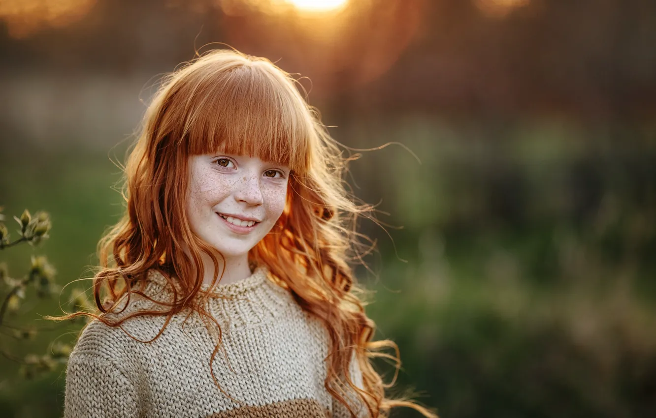 Photo wallpaper smile, girl, freckles, the sun, Hizhnyakova Alexander