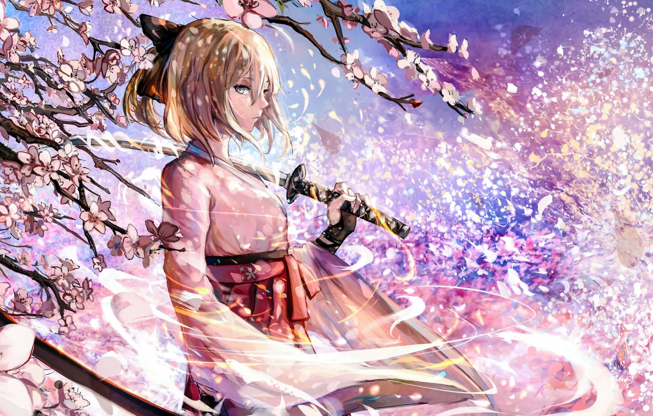 Photo wallpaper anime, Sakura, art, the saber, Fate / Grand Order