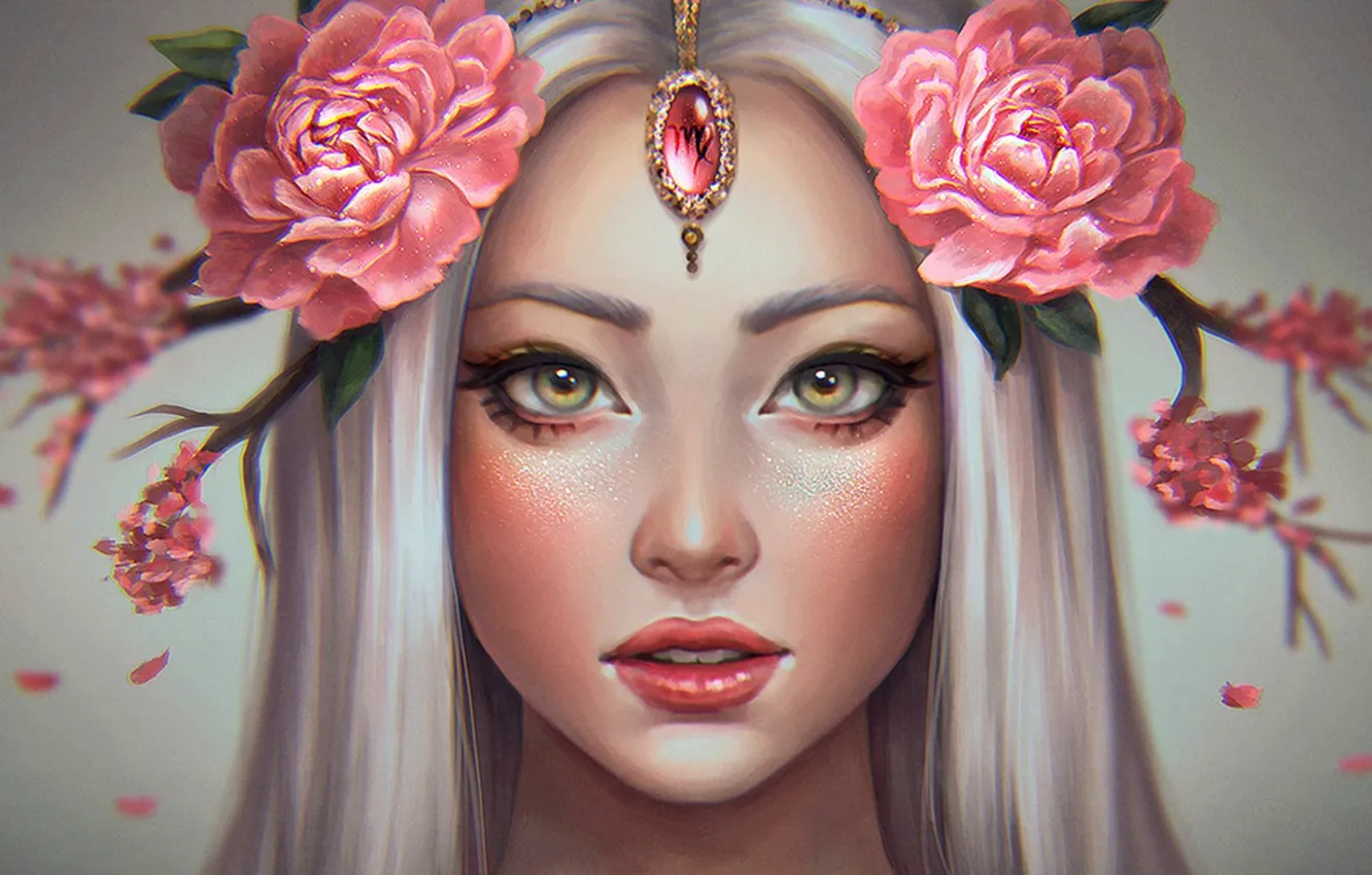 Photo wallpaper girl, dress, hairdress, grief-hair