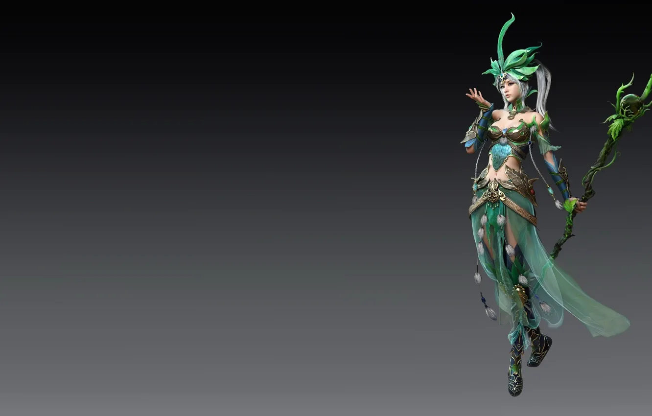 Photo wallpaper girl, balls, magic, fantasy, art, MAG, crystals, staff