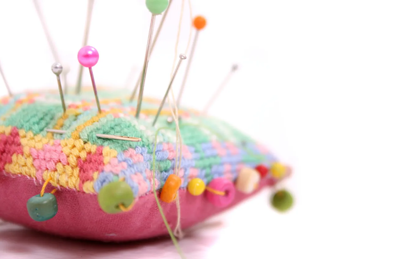 Photo wallpaper needles, pillow, pincushion, sewing