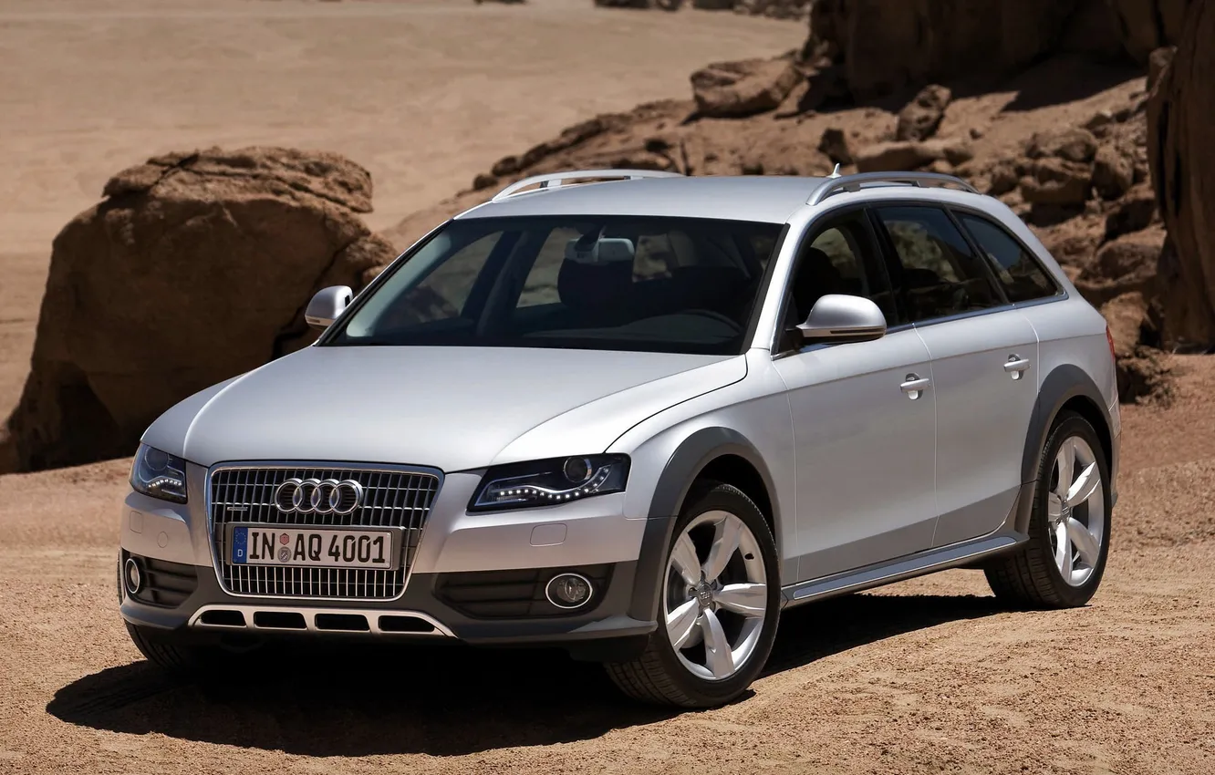 Photo wallpaper sand, Audi, desert, silver