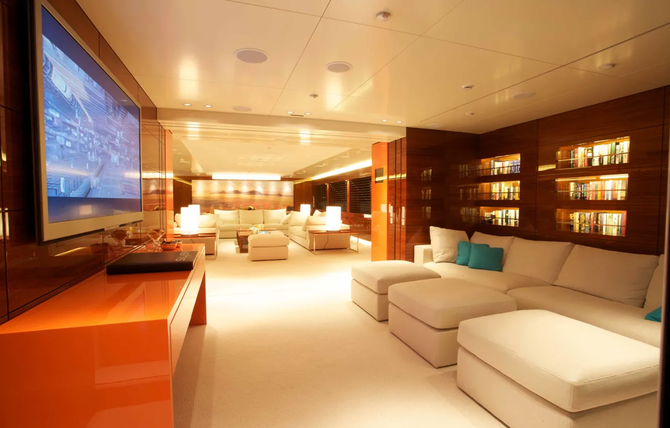 Photo wallpaper design, style, interior, yacht, salon, Suite, mega luxury motor yacht