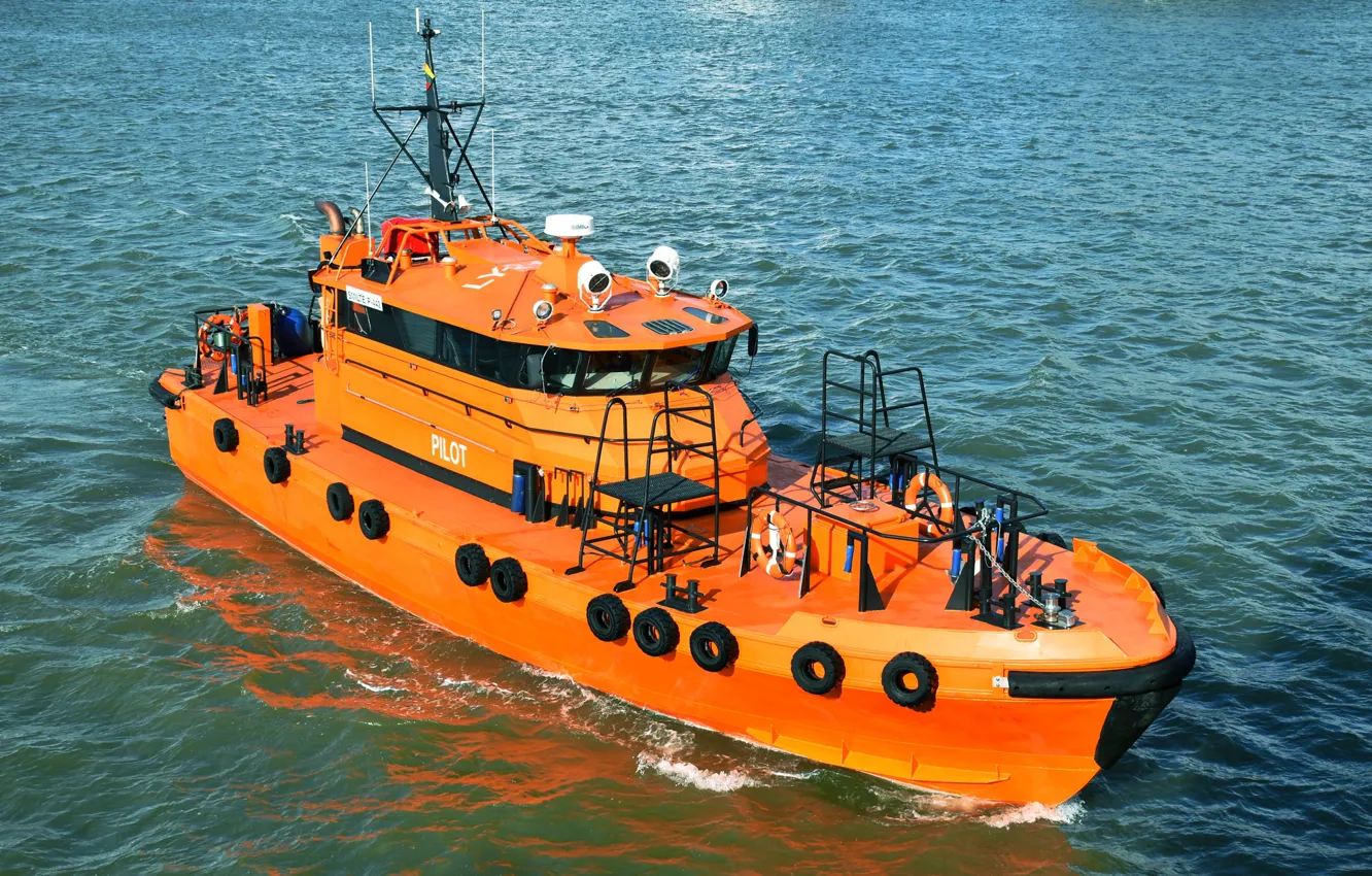 Photo wallpaper boat, a pilot, Klaipeda