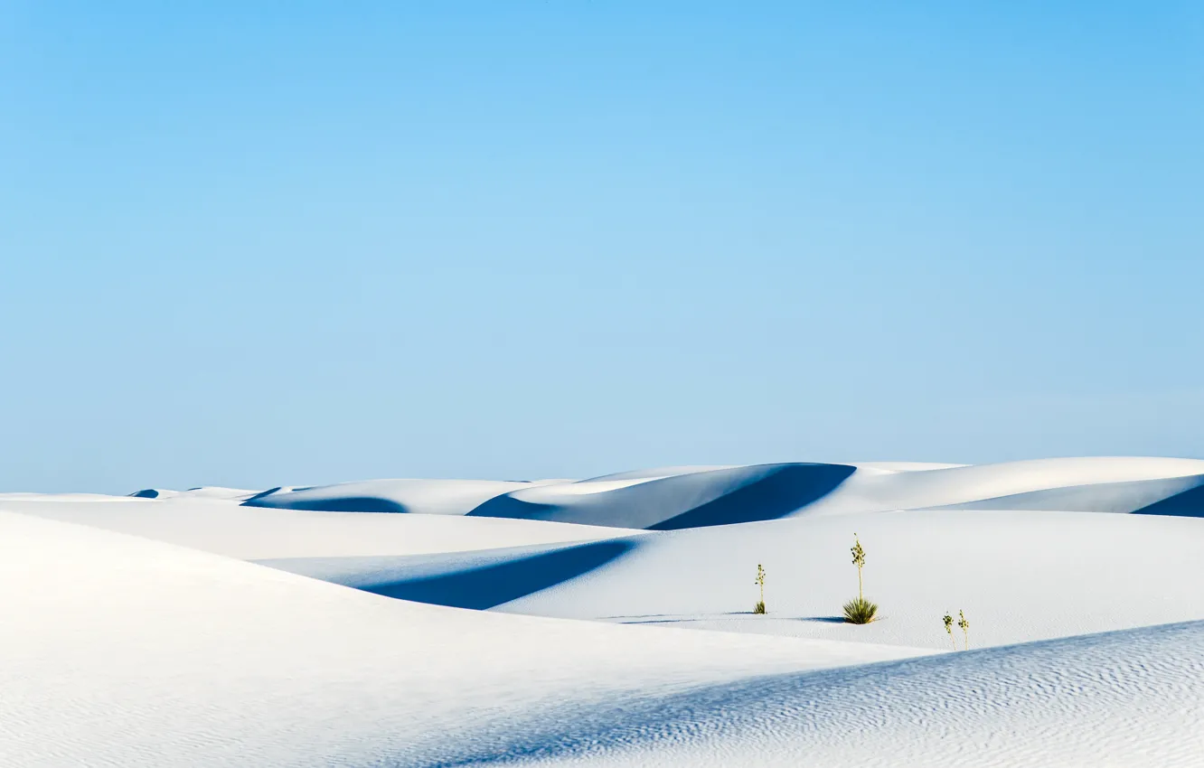 Photo wallpaper desert, USA, white sand, New Mexico