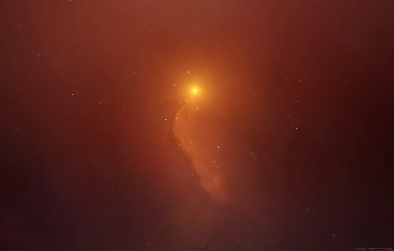 Photo wallpaper the sun, space, stars, nebula, glare, fiction, art, space