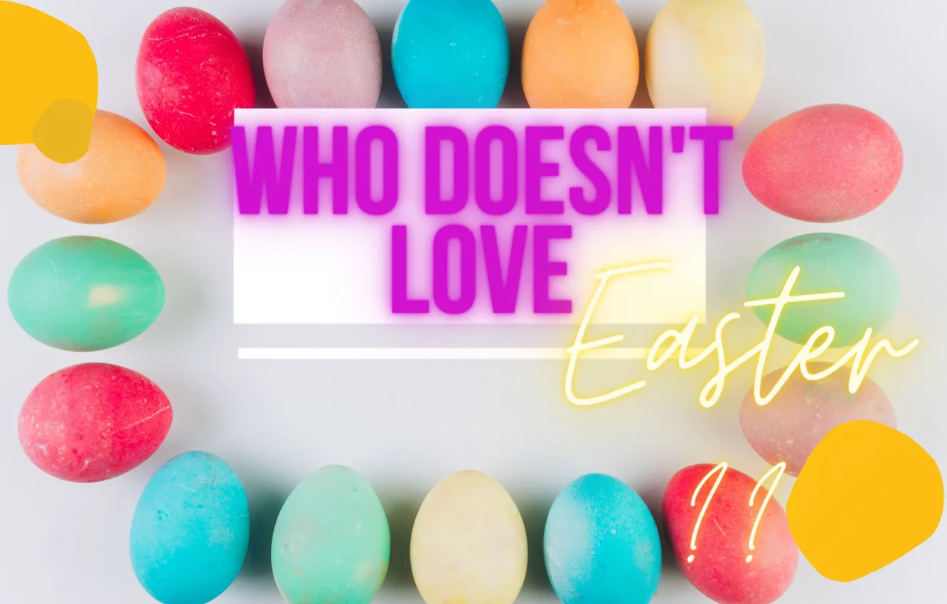Photo wallpaper Colorful Easter eggs, Who doesn't love Easter, Many colors