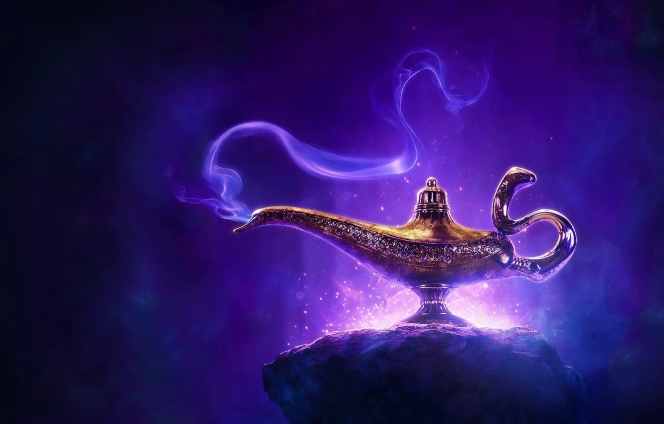 Photo wallpaper lamp, Aladdin, Genie