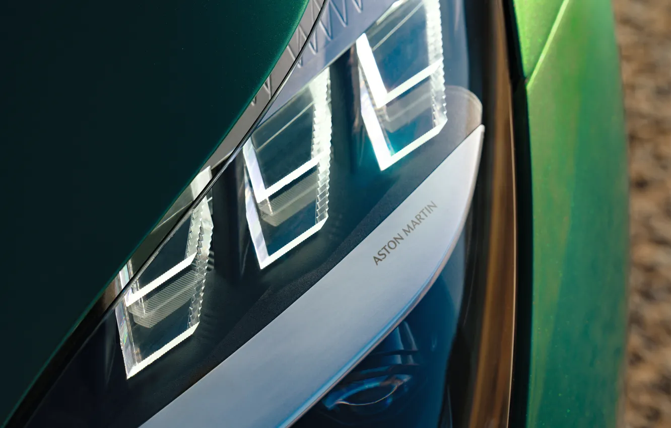 Photo wallpaper Aston Martin, Aston Martin, macro, 2023, macro shooting, Aston Martin DB12, DB12, front lights