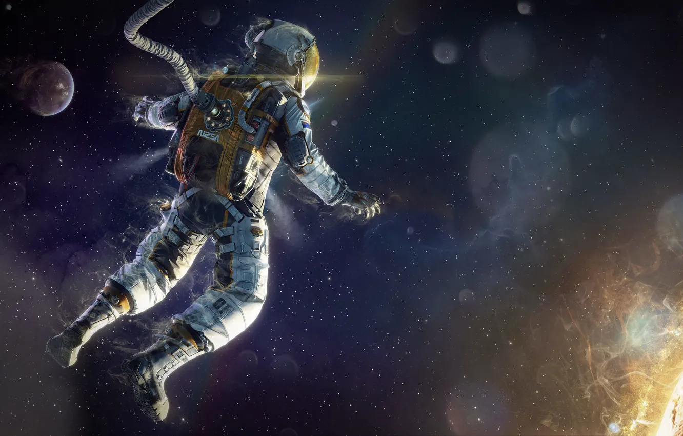 Photo wallpaper space, atmosphere, astronaut