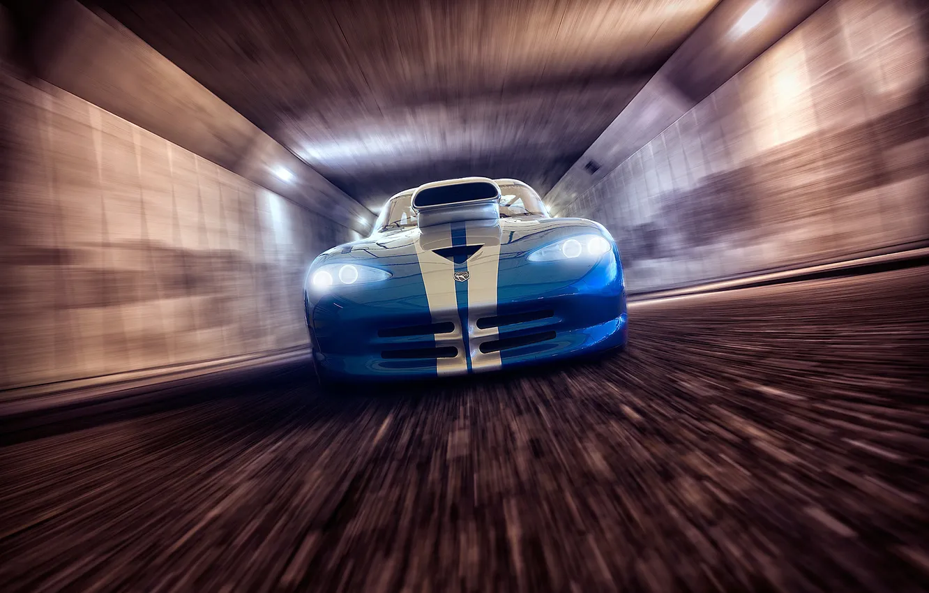 Photo wallpaper speed, the tunnel, car