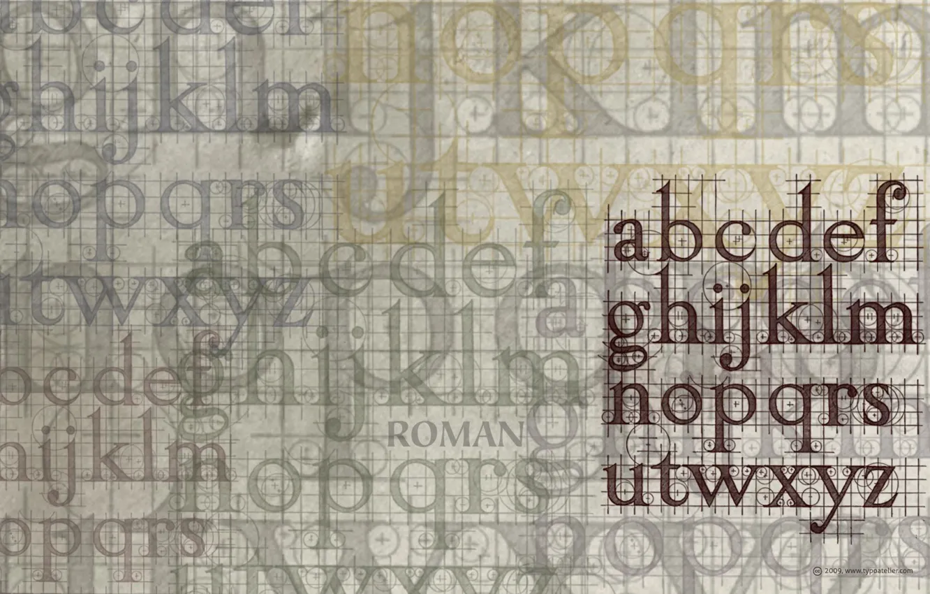 Photo wallpaper letters, alphabet, layering